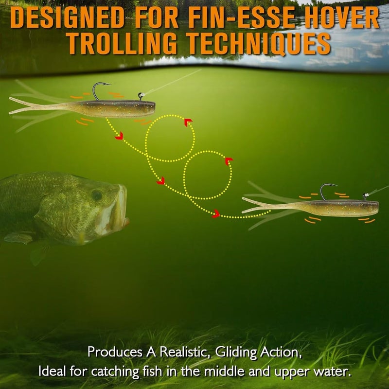 Dovesun 15PCS Hover Rig Jighead Swimbait Jig Heads for Bass Fishing Bass Hooks 1/0 Hover Strolling Rig Kit Fishing Jig Heads 1/16OZ 1/8OZ - Image 5